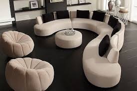 A Curvy Sectional And Swivel Pop Chairs Will Make Your Wow Your Guests And Create A Beautiful Layout I Modern Sofa Designs Living Room Designs Luxury Furniture
