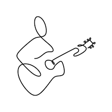 Jazz Guitar Classical Music Instrument Player Performer Continuous One Line Drawing Simplicity Sketch One Png And Vector With Transparent Background For Free Music Art Drawing Line Art Drawings Guitar Drawing