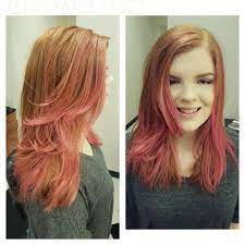 Natural Copper With Pastel Pink Balayage Pink Balayage Pastel Pink Balayage Hair Beauty