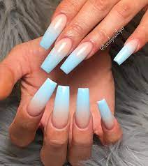 Check It Out Ombre Acrylic Nails Blue Ombre Nails Blue Acrylic Nails