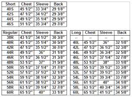 46 valid tuxedo size chart