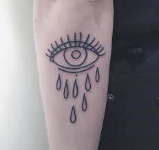 Minimalist Crying Eye Tattoo On The Back Of The Left Forearm Crying Eye Tattoo Eye Tattoo Minimalist Eye Tattoo