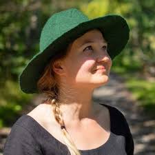 Round Hat for Medieval Re-enactment Made of Mustard and Maroon Woolen  Cloth. Available in Different Sizes.