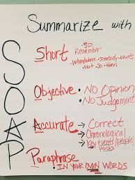 Summarizing Literary Text Anchor Chart Using S O A P A