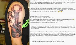 Pin up tattoos face tattoos best sleeve tattoos badass tattoos friend tattoos leg tattoos picture tattoos tattoos for guys cool tattoos. Single Mum Dumping A Man Over His Pin Up Girl Tattoo Daily Mail Online