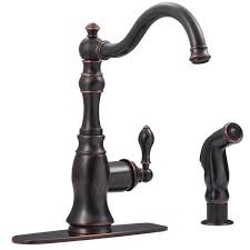 Kitchen faucets are becoming more and more stylish and they add a touch of class and quality to the kitchen. Ultra Faucets Uf11245 Bronze Single Handle Kitchen Faucet With Side Spray Overstock 12838676