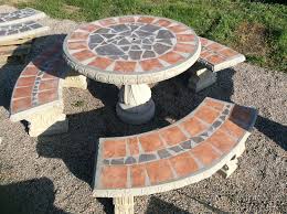 Cement Patio Table Set Outdoor Table Set Round Concrete Etsy In 2020 Patio Table Set Patio Table Outdoor Table Settings