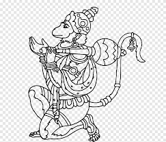 In case you don\'t find what you are looking for, use the top search bar to search. Hanuman Outline Art Shiva Hanuman Ganesha Coloring Book Hinduism Hanuman Angle White Png Pngegg