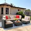 Walker edison furniture company round metal patio umbrella base in antique bronze. 1