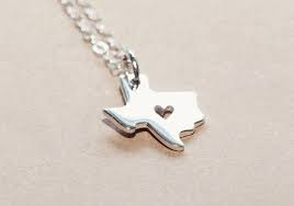 Texas Necklace With Heart In Sterling Silver Silver Texas Etsy Texas Necklace Gold Texas Necklace Deer Jewelry