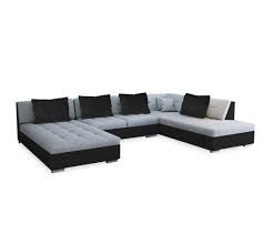 Sa forme en fait un meuble de décoration design et original. Canape D Angle Convertible Et Panoramique En U Otis Angle Droit Gris Et Noir Canape But