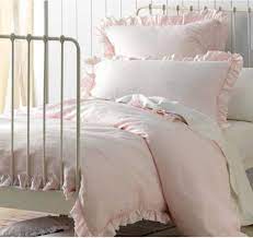 Quilts, coverlets & boho comforters. 5 Pc Pink Ruffle Double Linen Doona Duvet Quilt Cover Pillow Euro Sham Bed Set Affordable Bedding Sets Quilt Cover Sets Hotel Bedroom Design