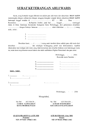 Nah isi dari surat ini adalah. Contoh Surat Keterangan Ahli Waris Doc Nusagates