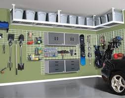 Way Cool Garage Storage Paint The Cement And Lots Of Genius Ways To Store Things On The Wall Garage Ceiling Storage Garage Organization Garage Makeover