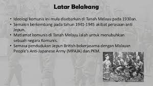 Mca ditubuhkan dengan matlamat untuk melindungi hak dan kepentingan ekonomi, politik, dan sosial kaum cina di tanah melayu. Parti Komunis Malaya Pengajian Malaysia
