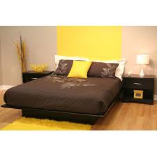 Queen Size Modern Platform Bed Frame In Black Wood Finish Fastfurnishings Com The wooden headboard also adds warmth and character to your bedroom. queen size modern platform bed frame in black wood finish