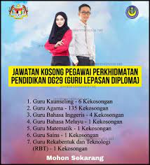 Daftar myspp sistem pengambilan anggota perkhidmatan pendidikan. Jawatan Kosong Terkini Di Pegawai Perkhidmatan Pendidikan Dg29 Guru Lepasan Diploma Info Awam