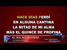 La 5a Estacion El Sol No Regresa Karaoke Youtube Karaoke Youtube Musica