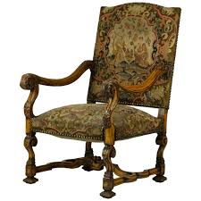 Antique Hand Carved Louis Xiv Needlepoint Tapestry Highback Armchair Circa 1850 For Sale At 1stdibs