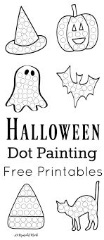 Today we're sharing a brand new set of halloween dot to dots worksheets, with awesome art such as vampires, bats, black cats, skeletons, ghosts, witches, and of course, pumpkins! Halloween Dot Painting Free Printables The Resourceful Mama