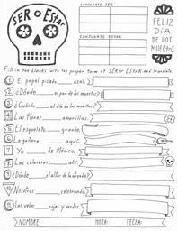 Dia De Los Muertos Ser And Estar Worksheet No Prep