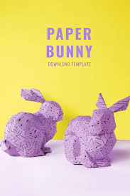 Just print off the cute rabbit faces, cut them out, punch a few holes and string together. How To Make 3d Paper Bunny Craft Template Papershape