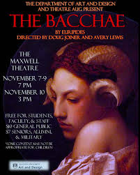 Dionysus, the god of wine and ecstasy, returns to Thebes to avenge the  slanderous rumors against his late mother, while establishing their  legitimate place among the gods.“