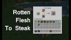 Check spelling or type a new query. Minecraft Rotten Flesh To Steak Youtube