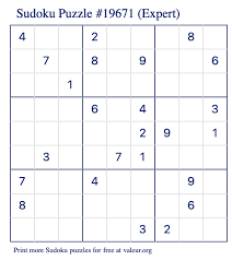 Start with a blank puzzle to make a sudoku puzzle, or fill in part of the blank puzzle and click solve to get sudoku puzzle answers. Free Printable Expert Sudoku With The Answer 19671