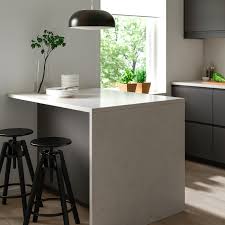 The average cost of a kitchen island ranges from $3,000 to $5,000. Kasker White Marble Effect Quartz Custom Made Worktop 1 M X3 0 Cm Ikea