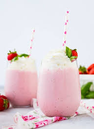 Homemade Strawberry Milkshake With Fresh Basil Recipe Milkshake Recipes Strawberry Milkshake Milkshake Recipe Easy