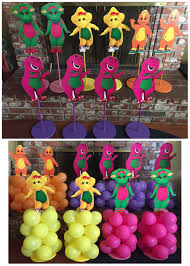 Barney Friends Balloon Stands Barney Centerpieces Barney Party Barney Birthday Party Barney Party Barney Birthday