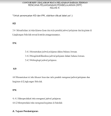 Berikut ini, soal essay bahasa inggris dan jawabannya. Contoh Rpp 1 Lembar Bahasa Jerman Kelas X Kd 3 4 Fitri Ananda