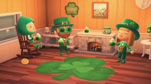 Green patrick's day background with beer mug, beer bottle, horseshoe, hat, pipe, shamrocks, pot with golden coins, vector illustration. Animal Crossing New Horizons Will Add Items For St Patrick S Day Girl S Day And Pi Day In Next Update Gamesradar