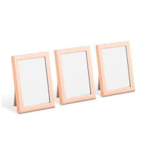 Rose Gold Frames With Easel Back Set Of 3 Wedding Favors Etsy Rose Gold Picture Frame Gold Picture Frames Picture Frame Table