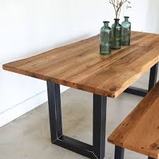 Reclaimed Live Edge Dining Table 3 X 3 Rectangle Metal Legs What We Make Live Edge Dining Table Dining Table Rectangle Kitchen Table