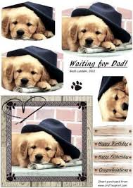 Waiting For Dad Decoupage Printables Dog Cards Digital Stamps
