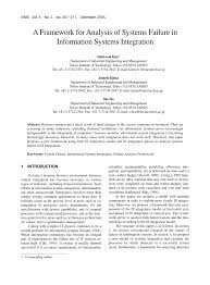 Pdf A Framework For Analysis Of Systems Failure In Information Systems Integration