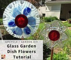 Don't let the prospect of drilling glass keep you from doing this project, use adhesive instead. Diy Glass Garden Flowers Tutorial Garden Art Needlepointers Com