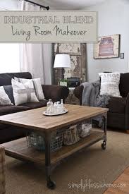Coffee table walmart iron coffee table black coffee tables coffee table rectangle brown coffee coffee table storage metal wood coffee table this piece can also be used as a buffet, foyer table, sofa table and media center. Industrial Blend Living Room Makeover Reveal Yellow Bliss Road Living Room Makeover Brown Living Room Room Makeover
