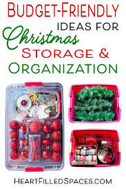 Get your self a shoe storage box and divide all those little things perfectly! Budget Friendly Ways To Organize And Store Christmas Decorations Heart Filled Spaces