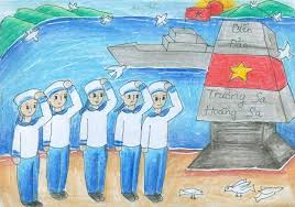 Image result for tranh học sinh vẽ bộ đội