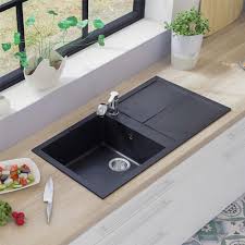Evier Elleci Unico 1 Bac Reversible En Granit Noir Ev91011 219e Cuisissimo Granit Noir Evier Noir Evier Cuisine