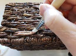Mostly because i want more natural textures in my home but also. Painted Wicker Basket How To Transform A Cd Basket Girl Just Diy