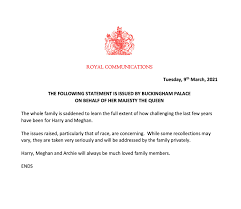 The queen has finally issued a statement in the wake of meghan and harry's explosive interview with well, the time has come — queen elizabeth, harry's grandmother, has released a statement. Nnrpa 7wb9rfnm