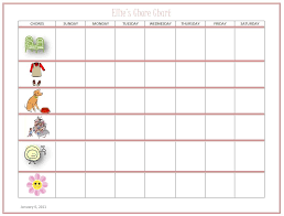 Free Online Kids Chore Chart Teach Kids About Work And