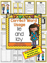 Lie Vs Lay Task Cards And Recording Sheets With Answer Keys Included Task Cards Word Usage Teacher Favorite Things