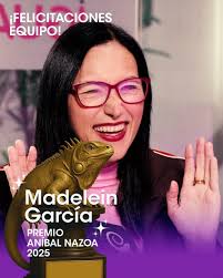 Periodista Madelein García recibió el Premio Aníbal Nazoa como periodista  del año  https://www.laiguana.tv/articulos/1376706-madelein-garcia-recibio-premio-anibal-nazoa-como-periodista-del-ano/