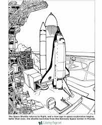 The shuttle is shown here all ready to take off, with its huge central fuel tank (in real life, it's orange) and two solid rocket. Space Coloring Pages