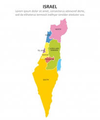 A jaké mapy lze stáhnout či prohlédnout online? Izrael Wielobarwna Mapa Z Regionami Premium Wektor
